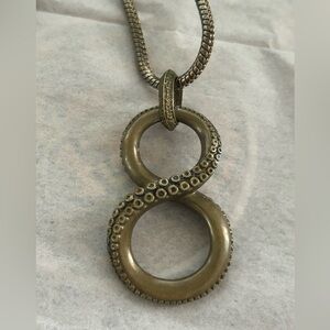 Infinity figure 8 octopus tentacle Antique Gold-Tone Pendant Necklace